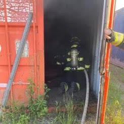Fire training in Conex container